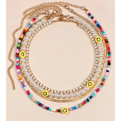 Acrylic Smiley Beads Necklace🌈