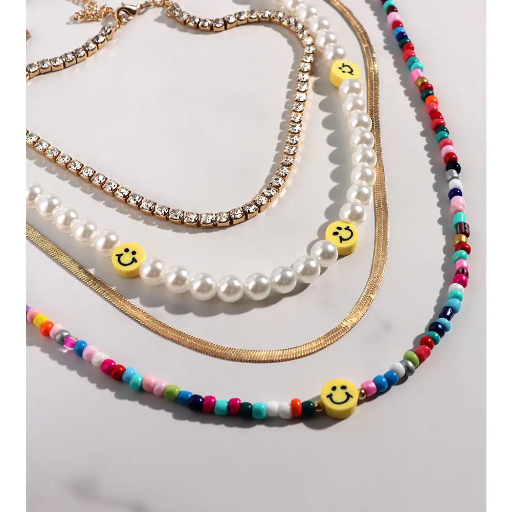 Acrylic Smiley Beads Necklace🌈